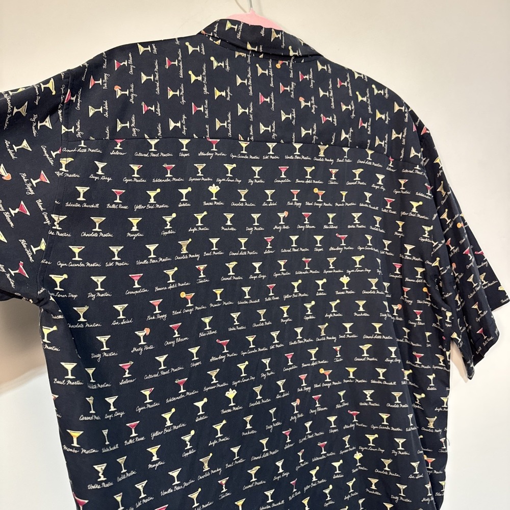 Tori Richard 100% Silk Shirt XL Martini Cocktail Print Hawaiian Aloha Mens #085 - Picture 6 of 14